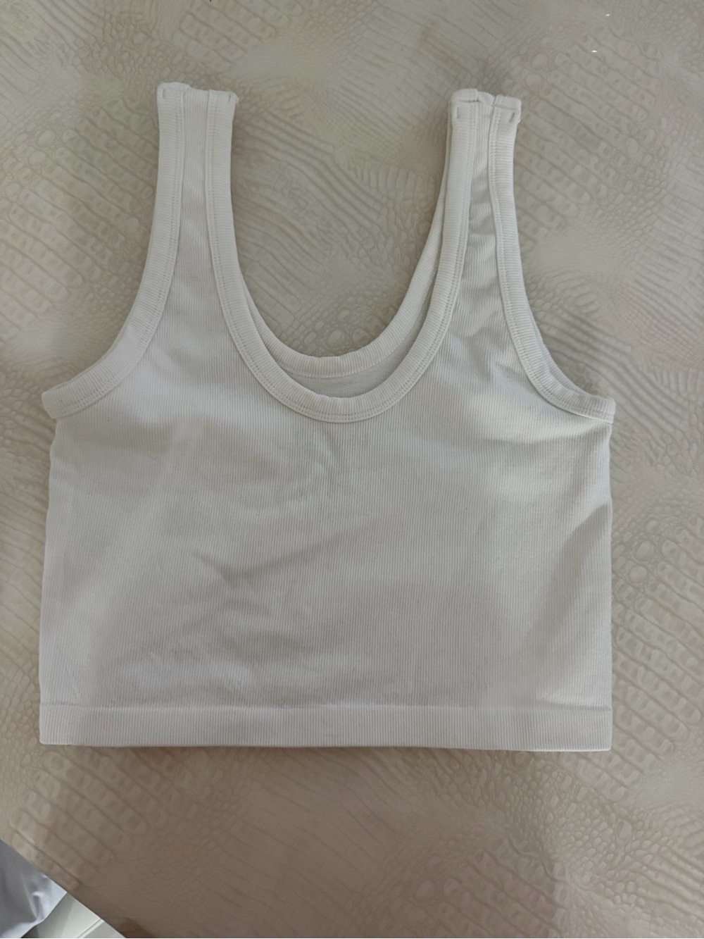 Cotton Candy White Ribbed Tank